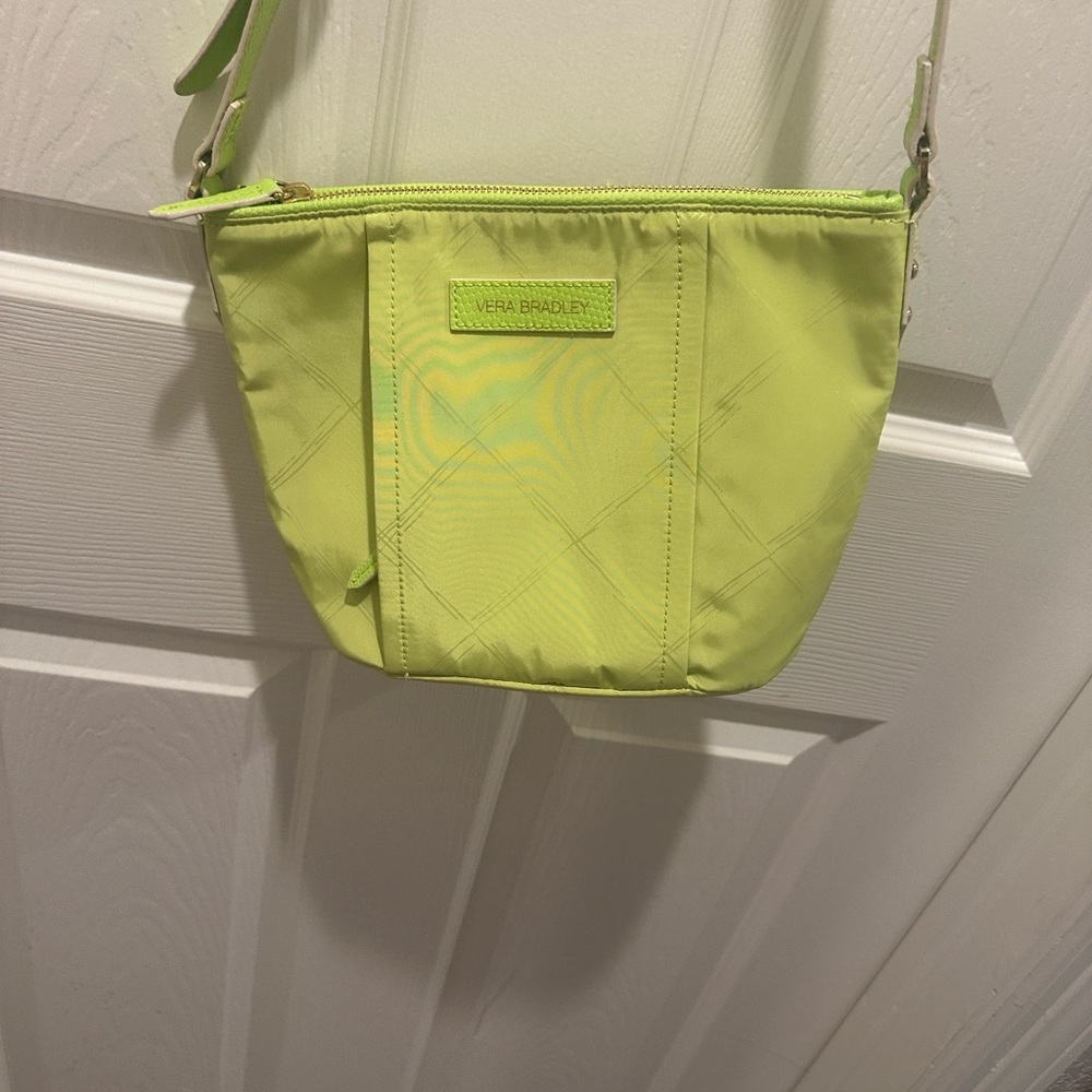 Vera Bradley Preppy Polly Crossbody Lime-Green Bag New